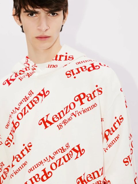 Белое худи KENZO с принтом: фото 3 - Invogue