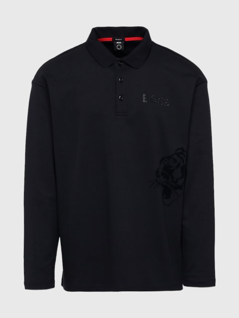 Черное поло BOSS: фото - Invogue