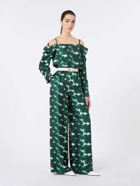 Зеленые брюки MAX MARA с принтом: фото 1 - Invogue