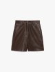 Темно-коричневые бермуды WEEKEND MAX MARA из кожи наппа: фото - Invogue