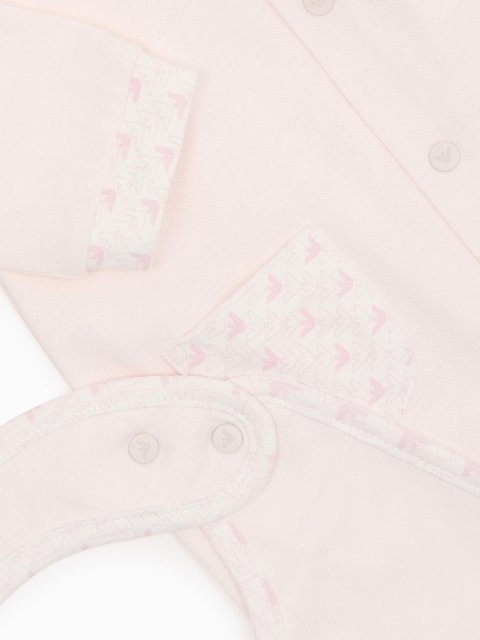 Рожевий комбінезон, слинявчик EMPORIO ARMANI KIDS з бавовни: фото 3 - Invogue