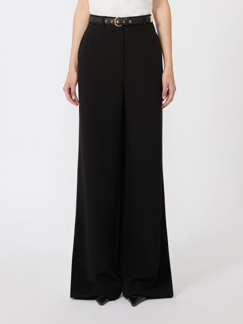 Черные брюки MAX MARA широкого кроя: фото 2 - Invogue