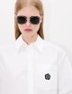Біла сорочка Kenzo з бавовни з нашивкою: фото 4 - Invogue