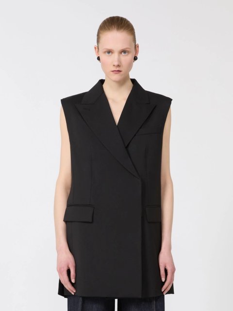 Чорний жилет SPORTMAX з суміші вовни: фото 2 - Invogue