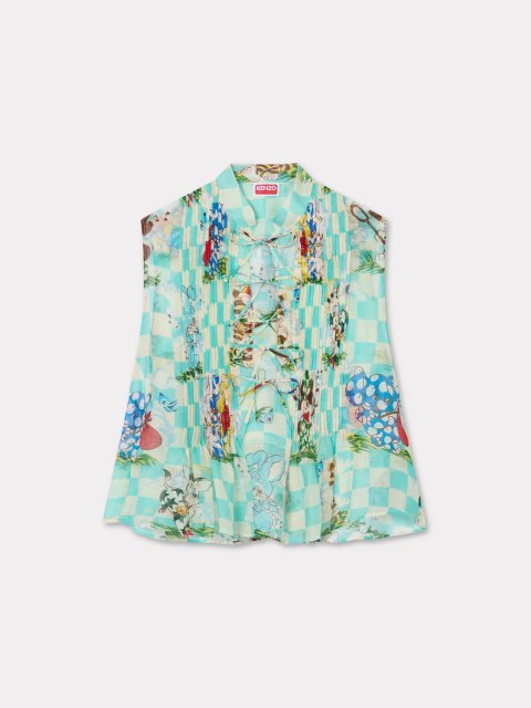 Топ з принтом Kenzo з льону та шовку: фото - Invogue