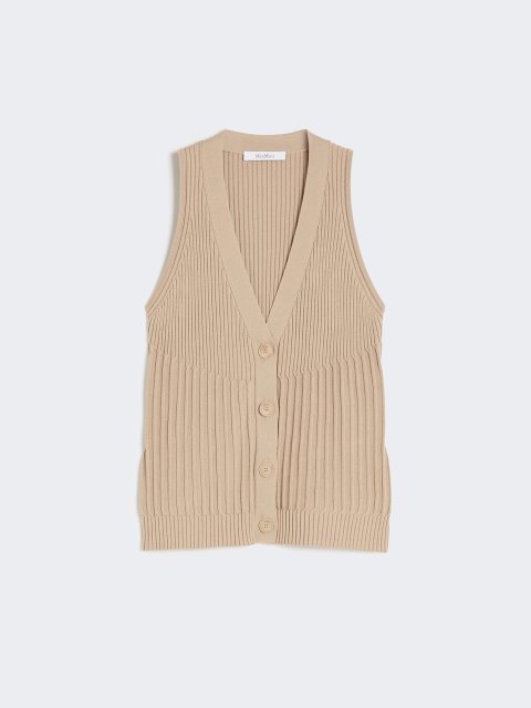 Пісочний жилет MAX MARA з суміші бавовни та віскози: фото - Invogue