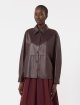 Бордова куртка-сорочка WEEKEND MAX MARA зі шкіри наппа: фото 2 - Invogue
