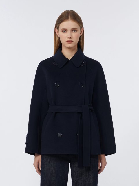 Темно-синє пальто MAX MARA з чистої вовни: фото 2 - Invogue