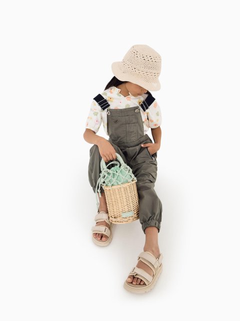 Бежевые босоножки Emporio Armani на липучках: фото 1 - Invogue