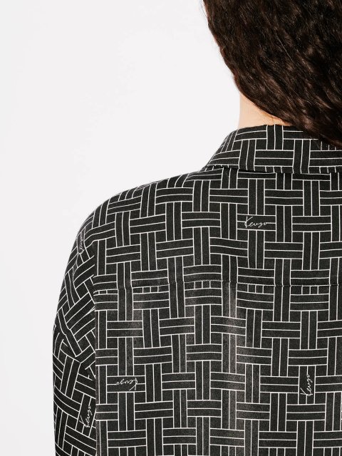 Черная рубашка Kenzo с орнаментом: фото 4 - Invogue