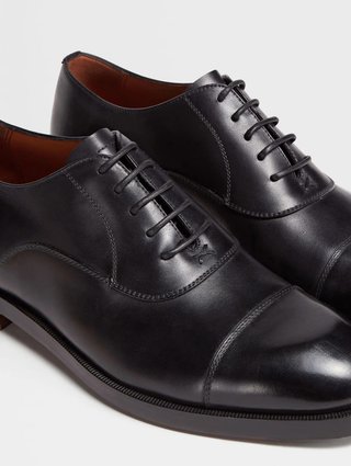 Чорні оксфорди ZEGNA зі шкіри: фото 4 - Invogue