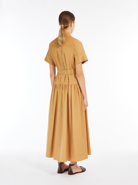 Карамельна сукня Max Mara з бавовняного попліну: фото 2 - Invogue