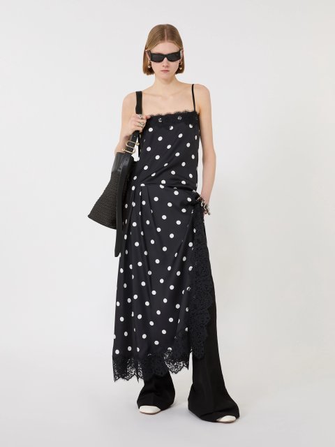 Чорна сукня в горох Max Mara з шовку: фото 2 - Invogue
