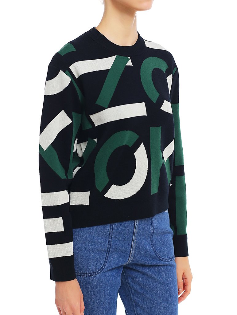 Зелёный свитер KENZO: фото 3 - Invogue