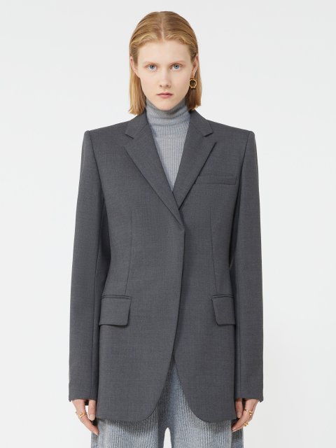 Темно-сірий жакет SPORTMAX з вовни: фото 2 - Invogue
