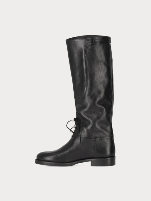 Чорні чоботи WEEKEND MAX MARA зі шкіри: фото 3 - Invogue