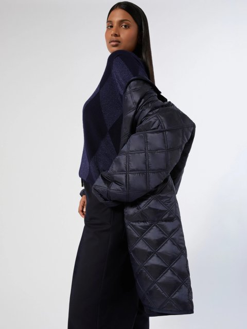 Темно-синее пальто MARINA RINALDI стеганое: фото 3 - Invogue