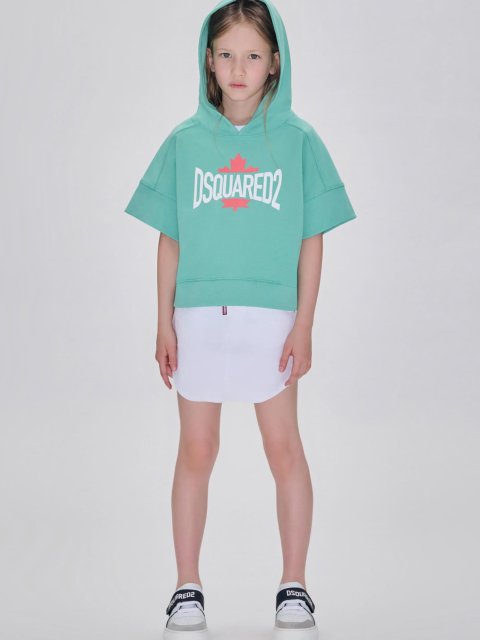 Блакитна футболка DSQUARED KID з капюшоном: фото 1 - Invogue