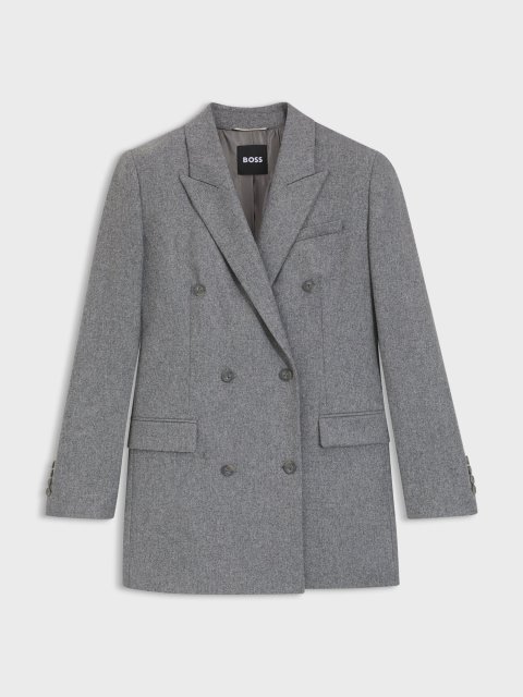 Серый жакет BOSS из мягкой фланели: фото - Invogue