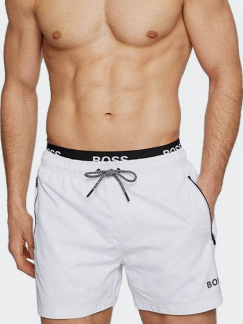 Молочные шорты пляж BOSS: фото 2 - Invogue