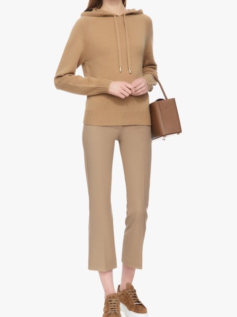 Темно-бежевый свитер Max Mara из шерсти и кашемира с капюшоном: фото 5 - Invogue