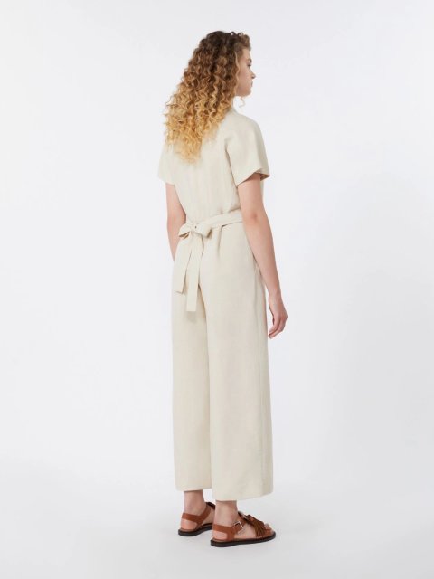 Бежевий комбінезон Weekend Max Mara з віскози та льону: фото 2 - Invogue