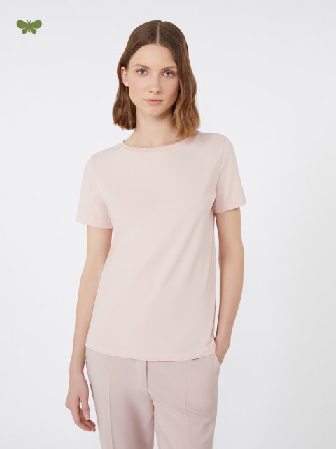 Пудрова футболка WEEKEND MAX MARA з органічної бавовни: фото 4 - Invogue