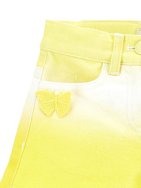 Жёлтые шорты джинс MONNALISA: фото 2 - Invogue