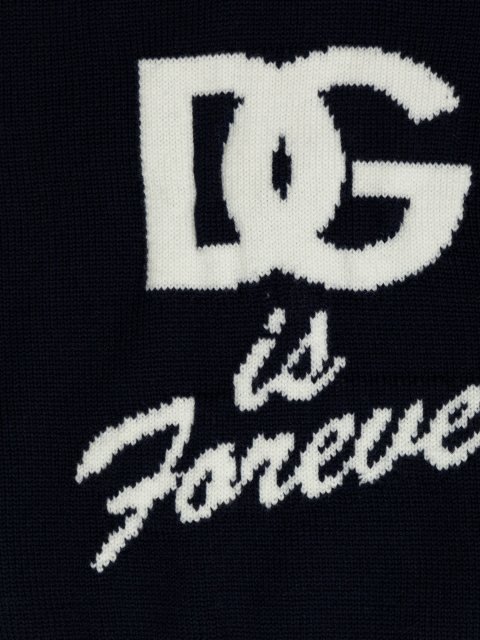 Темно-синій светр Dolce&Gabbana ребристий: фото 3 - Invogue