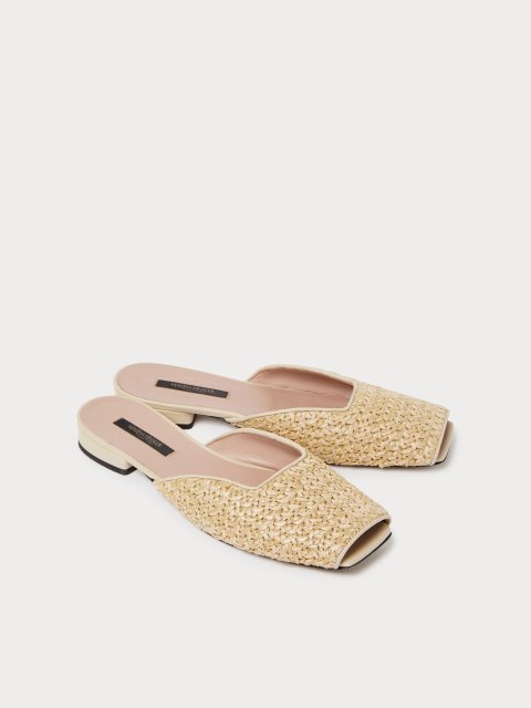 Бежевые босоножки Marina Rinaldi соломенные: фото 1 - Invogue