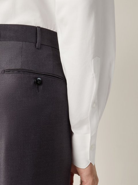 Біла сорочка Zegna у тонку смужку з бавовни: фото 4 - Invogue