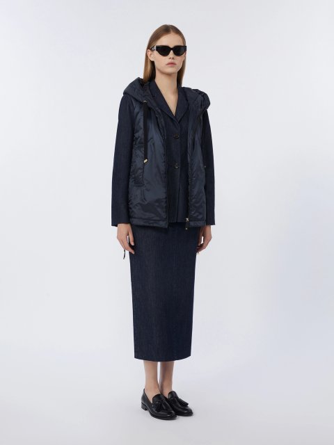 Темно-синій жилет MAX MARA з капюшоном: фото 1 - Invogue