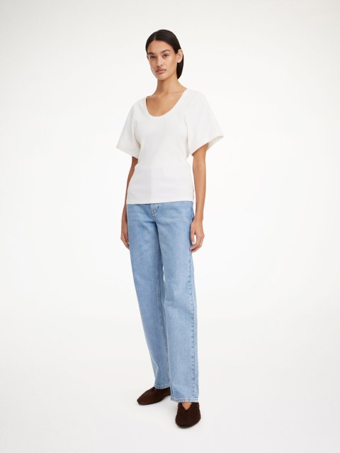 Біла футболка BY MALENE BIRGER з еластичної бавовни: фото 1 - Invogue