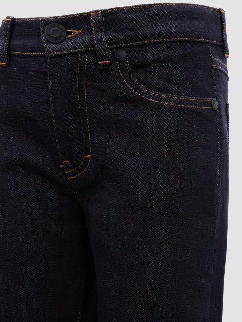 Темно-синие джинсы Moncler с вышитым логотипом: фото 3 - Invogue