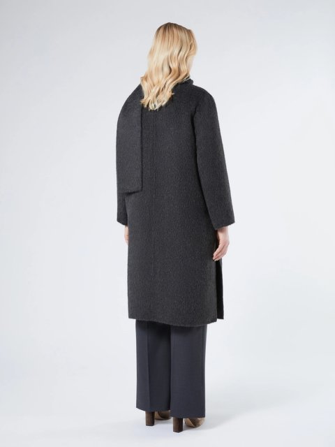 Темно-серое пальто MARINA RINALDI из альпаки и шерсти: фото 3 - Invogue