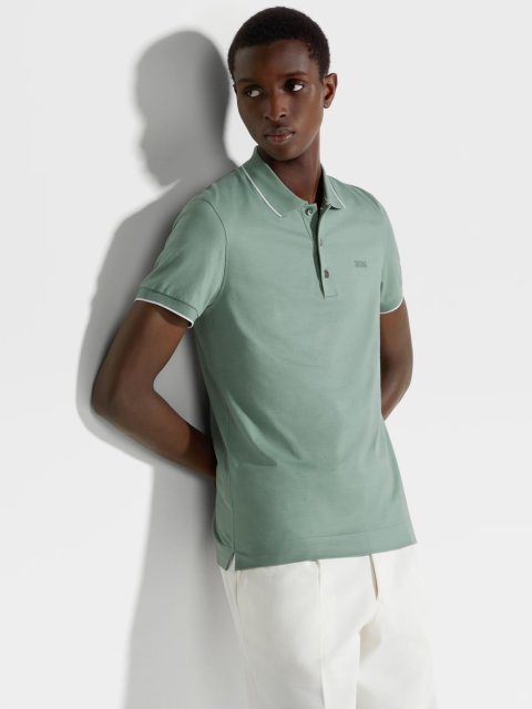 Зеленое поло ZEGNA с логотипом: фото 4 - Invogue