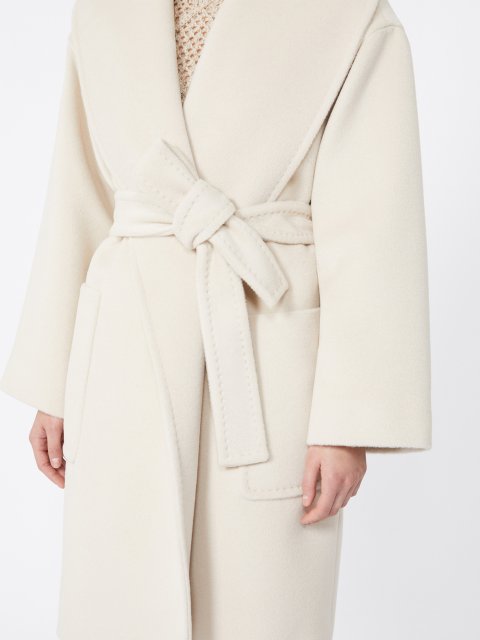Кремове пальто MAX MARA з альпаки та вовни: фото 5 - Invogue