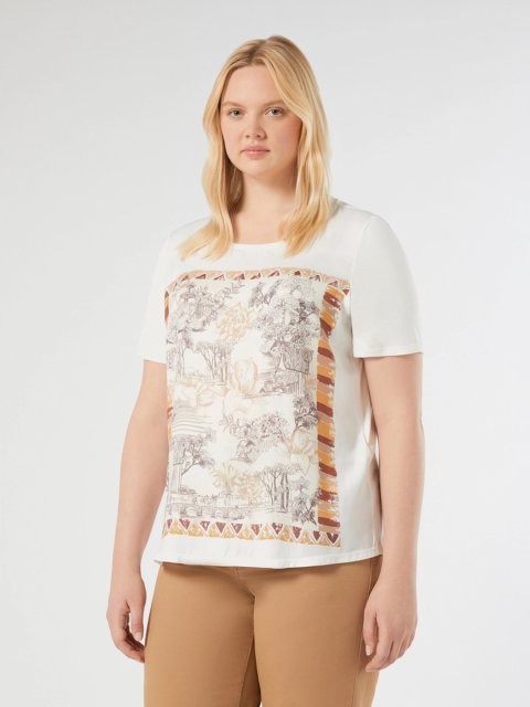 Молочна футболка MARINA RINALDI з принтом: фото 2 - Invogue
