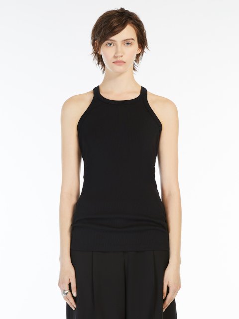 Чорний топ Sportmax шовковий: фото 1 - Invogue