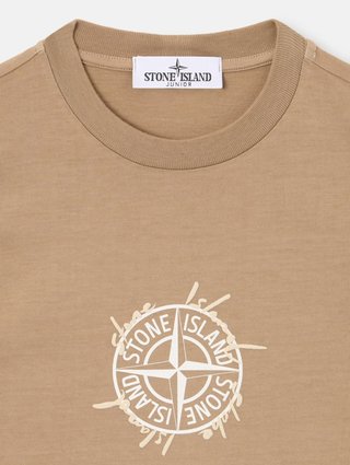 Сіра футболка з логотипом Stone Island з бавовни: фото 2 - Invogue