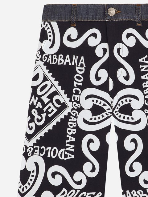Темно-сині джинсові бермуди DOLCE&GABBANA: фото 2 - Invogue