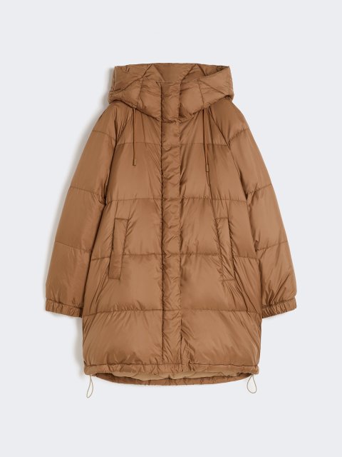 Світло-коричневий пуховик WEEKEND MAX MARA з капюшоном: фото - Invogue