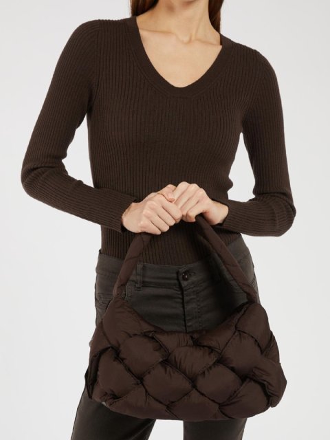 Коричневая сумка Marella с плетением: фото 1 - Invogue