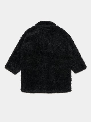 Черное пальто MM6 MAISON MARGIELA KIDS: фото 1 - Invogue