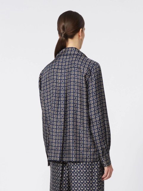Темно-синя сорочка MAX MARA з шовку: фото 3 - Invogue