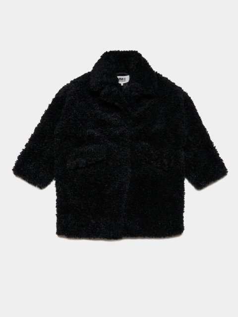 Чорне пальто MM6 MAISON MARGIELA KIDS: фото - Invogue