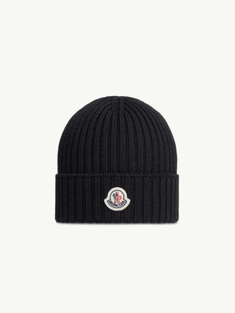 Чорна шапка MONCLER ENFANT з вовни: фото - Invogue