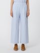 Голубые штаны WEEKEND MAX MARA из хлопкового сатина: фото 2 - Invogue