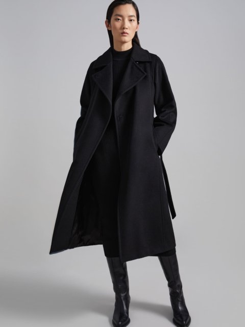 Чорне пальто manuella MAX MARA: фото 4 - Invogue