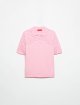 Розовая футболка Max&Co из хлопковой креп-пряжи: фото - Invogue